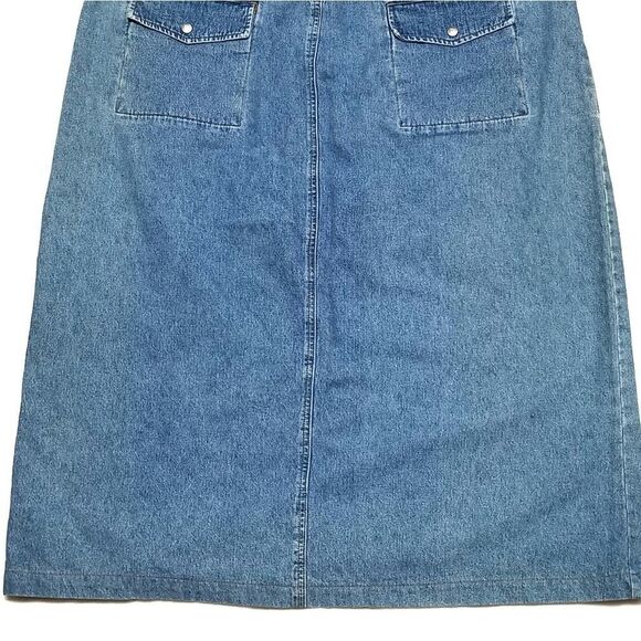 VINTAGE Covington Light Wash Midi Denim Skirt 22 - Picture 6 of 8